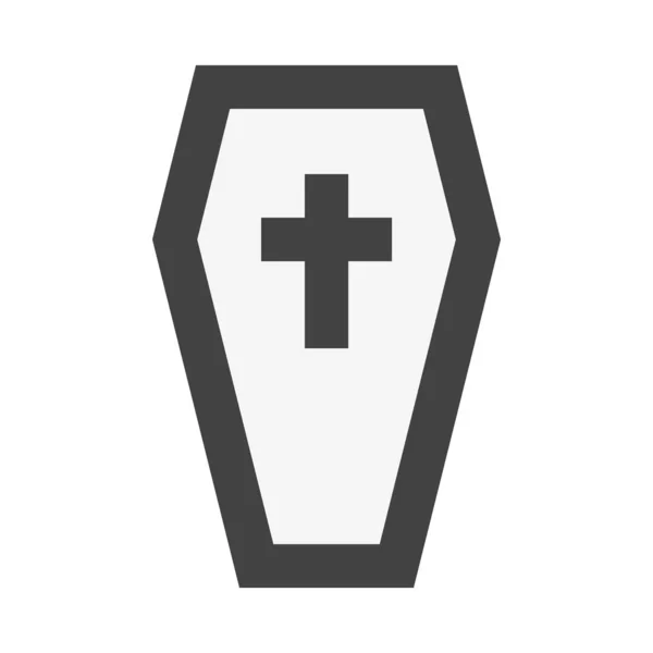 Coffin Icon Flat Design Style — Stock Vector