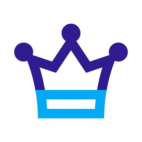 Crown Corona King Queen Icon Flat Design Style — Stock Vector