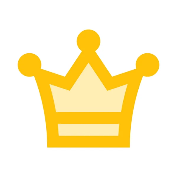 Crown Corona King Queen Icon Flat Design Style — Stock Vector