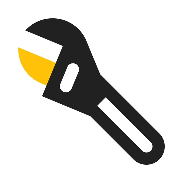 Wrench Tool Icon Flat Design Style Vector Illustration — Stock Vector