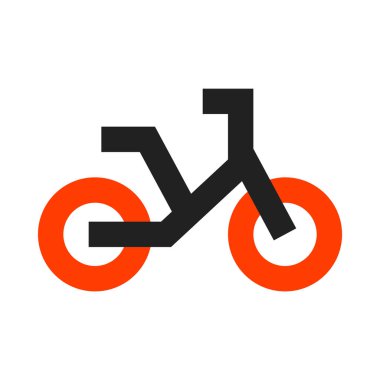 Düz tasarım biçiminde bisiklet simgesi, basitçe vektör illüstrasyonu 