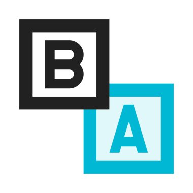 Düz tasarım tarzında A ve B blok simgeleri, basitçe vektör illüstrasyonu 