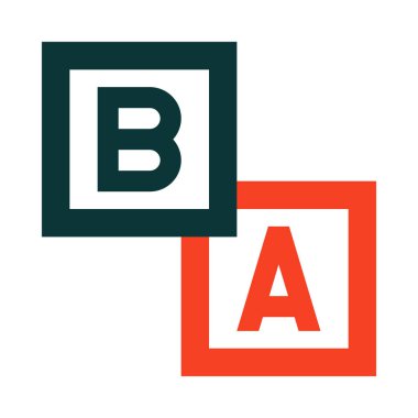 Düz tasarım tarzında A ve B blok simgeleri, basitçe vektör illüstrasyonu 