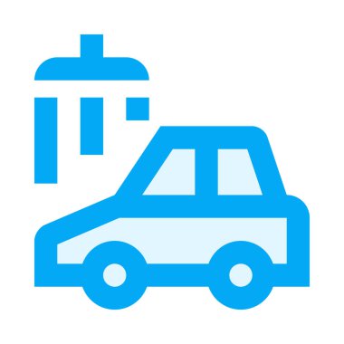 Düz dizayn tarzında araba yıkama simgesi, basitçe vektör illüstrasyonu 