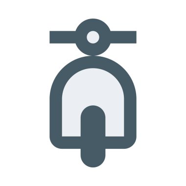 Düz tasarım tarzında scooter simgesi, basitçe vektör illüstrasyonu 