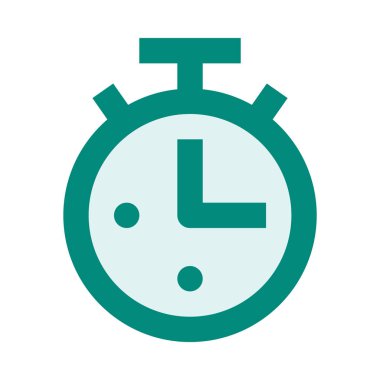 Düz tasarım tarzında kronometre simgesi, basitçe vektör illüstrasyonu 