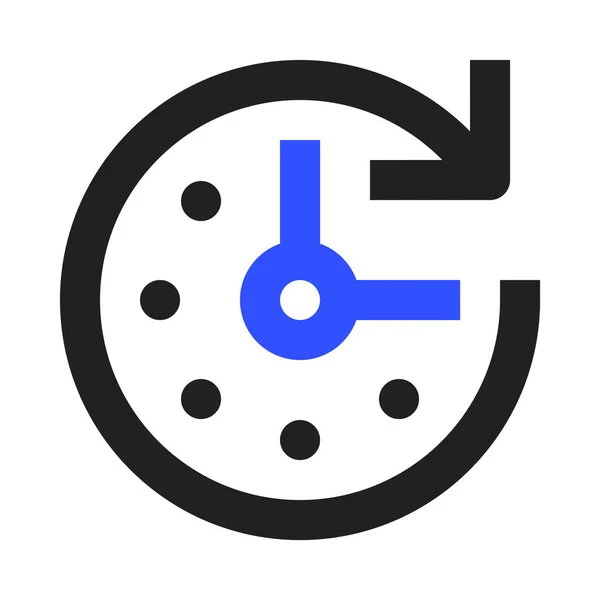 平面设计风格的时钟和时间图标 简单的矢量插图 — 图库矢量图片