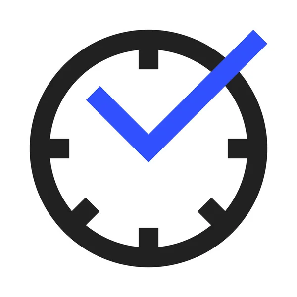 Reloj Marca Verificación Icono Estilo Diseño Plano Simplemente Vector Ilustración — Vector de stock