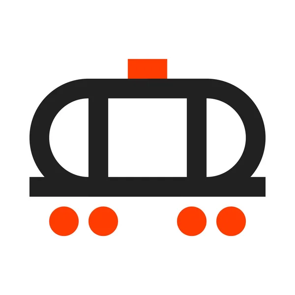 Eisenbahnwaggon Ikone Flachen Design Stil Einfach Vektorillustration — Stockvektor