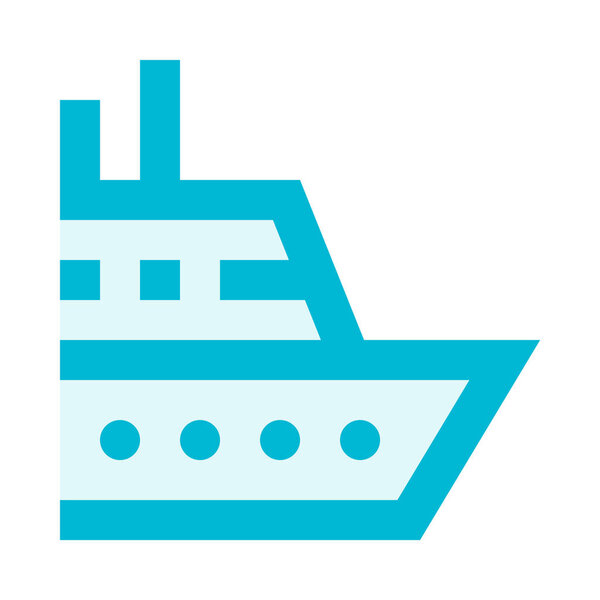 Ship icon in flat design style, simply vector illustration 