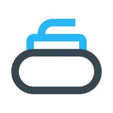 Beyaz arkaplanda curling sporu vektör simgesi