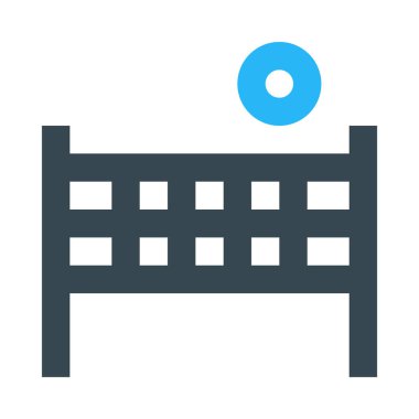 Voleybol web simgesi, vektör çizim