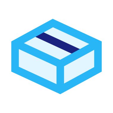 Basit kutu simgesi, vektör illüstrasyonu