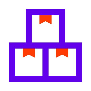 Basit kutular simgesi, vektör illüstrasyonu