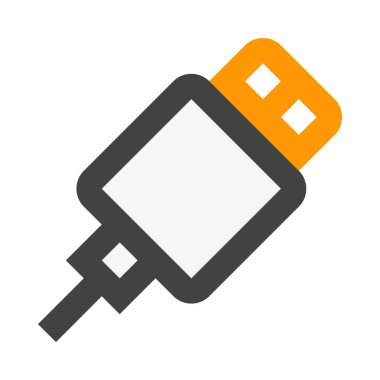 Basit Kablo simgesi, vektör illüstrasyonu