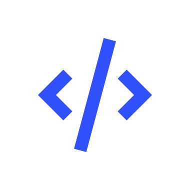 Basit kodlama simgesi, vektör illüstrasyonu