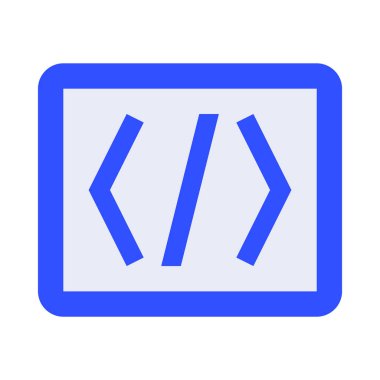 Basit kodlama simgesi, vektör illüstrasyonu