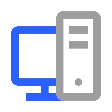 Basit pc simgesi, vektör illüstrasyonu