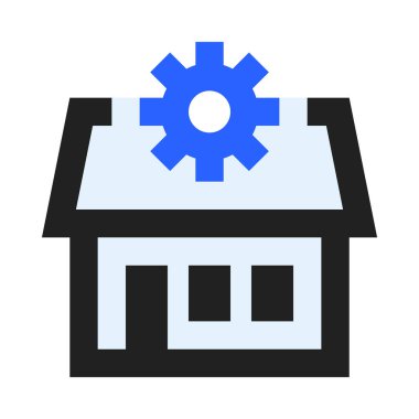 Basit akıllı ev simgesi, vektör illüstrasyonu