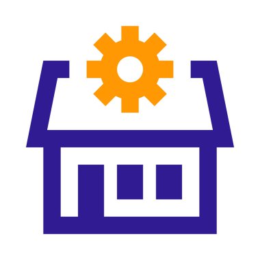 Basit akıllı ev simgesi, vektör illüstrasyonu