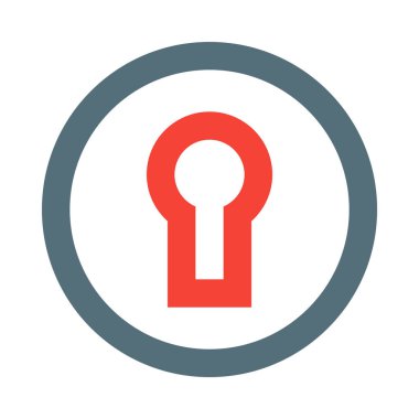 Basit anahtar deliği simgesi, vektör illüstrasyonu