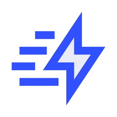 Basit Şimşek simgesi, vektör illüstrasyonu