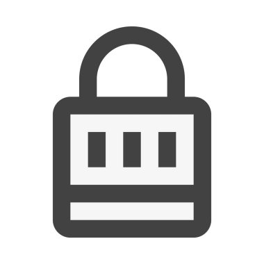 Basit kilit simgesi, vektör illüstrasyonu