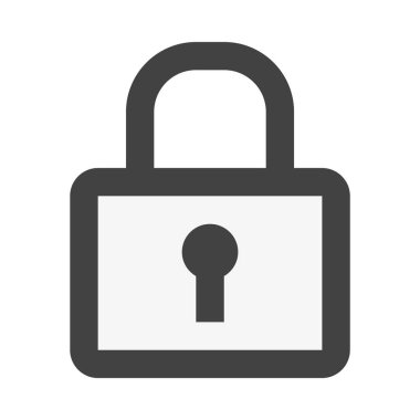 Basit kilit simgesi, vektör illüstrasyonu