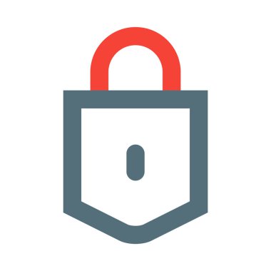 Basit kilit simgesi, vektör illüstrasyonu