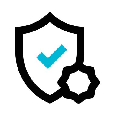 Basit Kalkan simgesi, vektör illüstrasyonunu doğrula