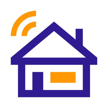 Basit akıllı ev simgesi, vektör illüstrasyonu