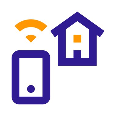 Basit akıllı ev simgesi, vektör illüstrasyonu