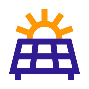 Basit Güneş Paneli simgesi, vektör illüstrasyonu