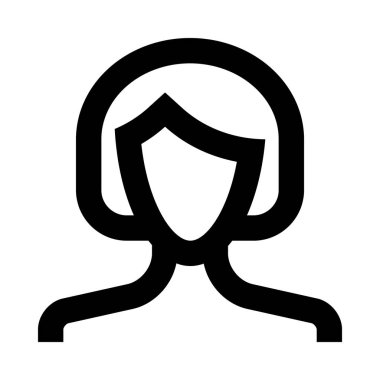 kadın kullanıcı simgesi, basit vektör illüstrasyonu  