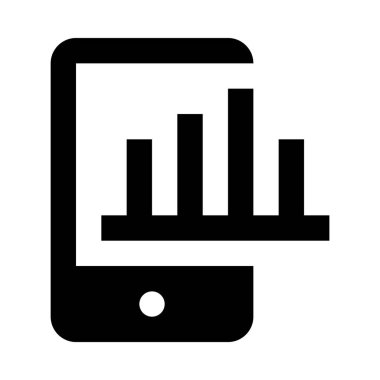 Çizelgesi, grafiği ya da diyagramı olan akıllı telefon, basit bir vektör çizimi  