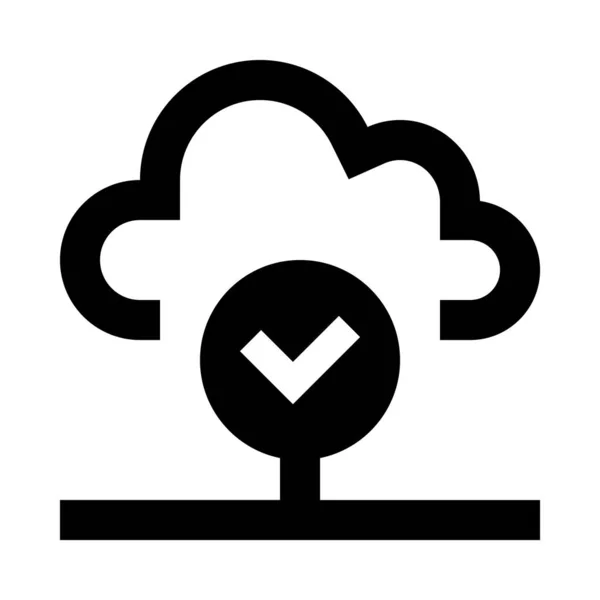 Cloud Met Toegangsteken Geverifieerd Gewoon Vectorillustratie — Stockvector