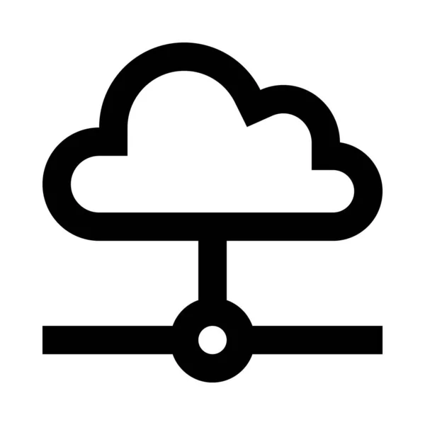 Cloud Draad Verbinding Toegang Gewoon Vectorillustratie — Stockvector