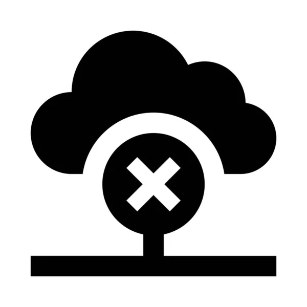 Cloud Zonder Toegang Pictogram Blokkeren Gewoon Vectorillustratie — Stockvector