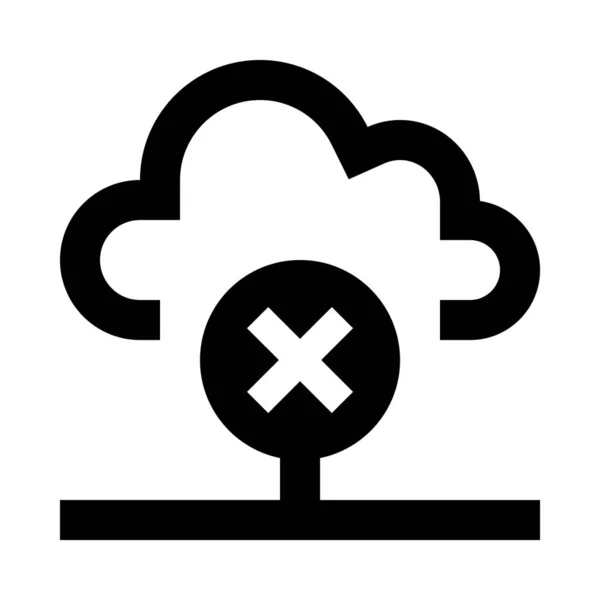Cloud Zonder Toegang Pictogram Blokkeren Gewoon Vectorillustratie — Stockvector