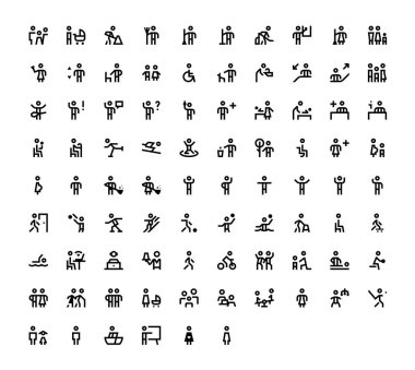 Vektör siyah çizgi simgelerini belirle