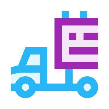 Reklam, reklam, reklam panosu, reklam, kalkan, araba, kamyon, metin simgesi, vektör illüstrasyonu