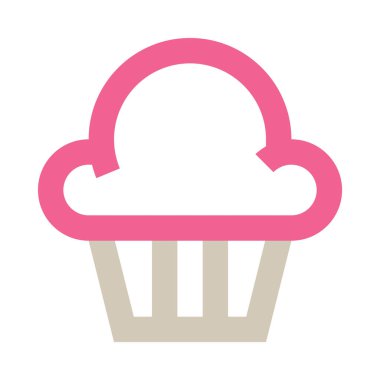 Kek, yiyecek basit simge, vektör illüstrasyonu