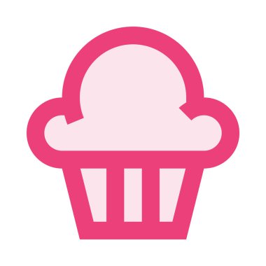 Kek, yiyecek basit simge, vektör illüstrasyonu