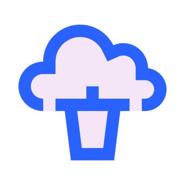 bulut, sepet, çöp kutusu simgesi, vektör illüstrasyonu