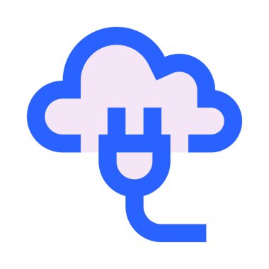 bulut, güç kaynağı, elektrik basit simgesi, vektör illüstrasyonu