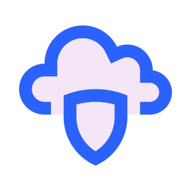 bulut, koruma, güvenlik, kalkan basit simge, vektör illüstrasyonu