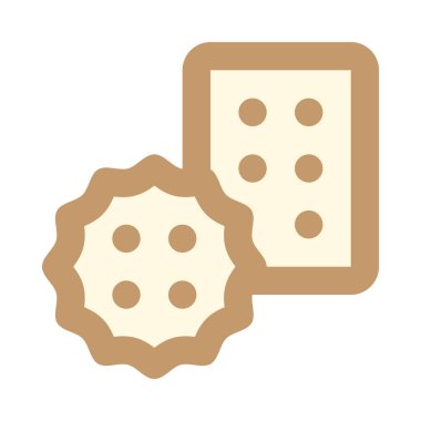 Kurabiyeler, bisküviler basit simge, vektör illüstrasyonu