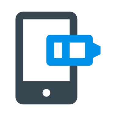 aygıtlar, mobil, akıllı telefon, düşük pil, basit pil simgesi, vektör illüstrasyonu