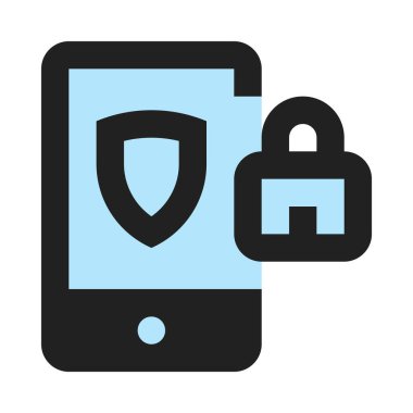  aygıtlar, cep telefonu, akıllı telefon, koruma, güvenlik, kalkan, basit simge kilidi, vektör illüstrasyonu