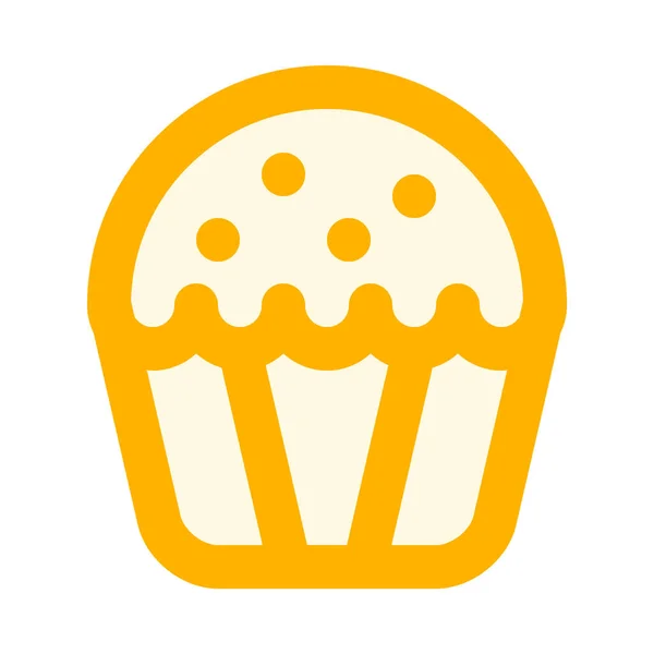 Kuchen Muffin Einfaches Symbol Vektorillustration — Stockvektor